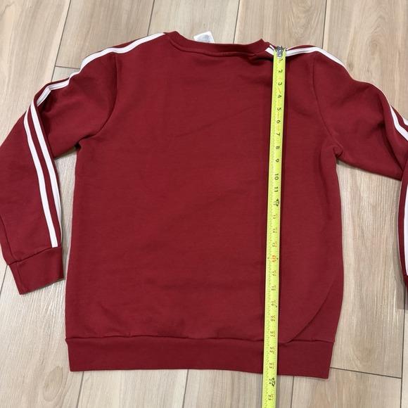 Adidas 3-Stripes Crewneck Sweatshirt Red White Women's Size L - Picture 6 of 6